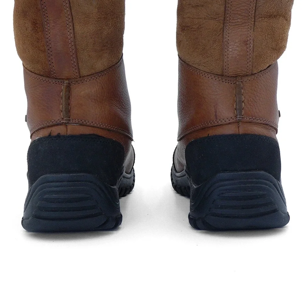 UGG Womens US 7 Chestnut Adirondack Boot Tall III Leather Fur Lined Winter Boots